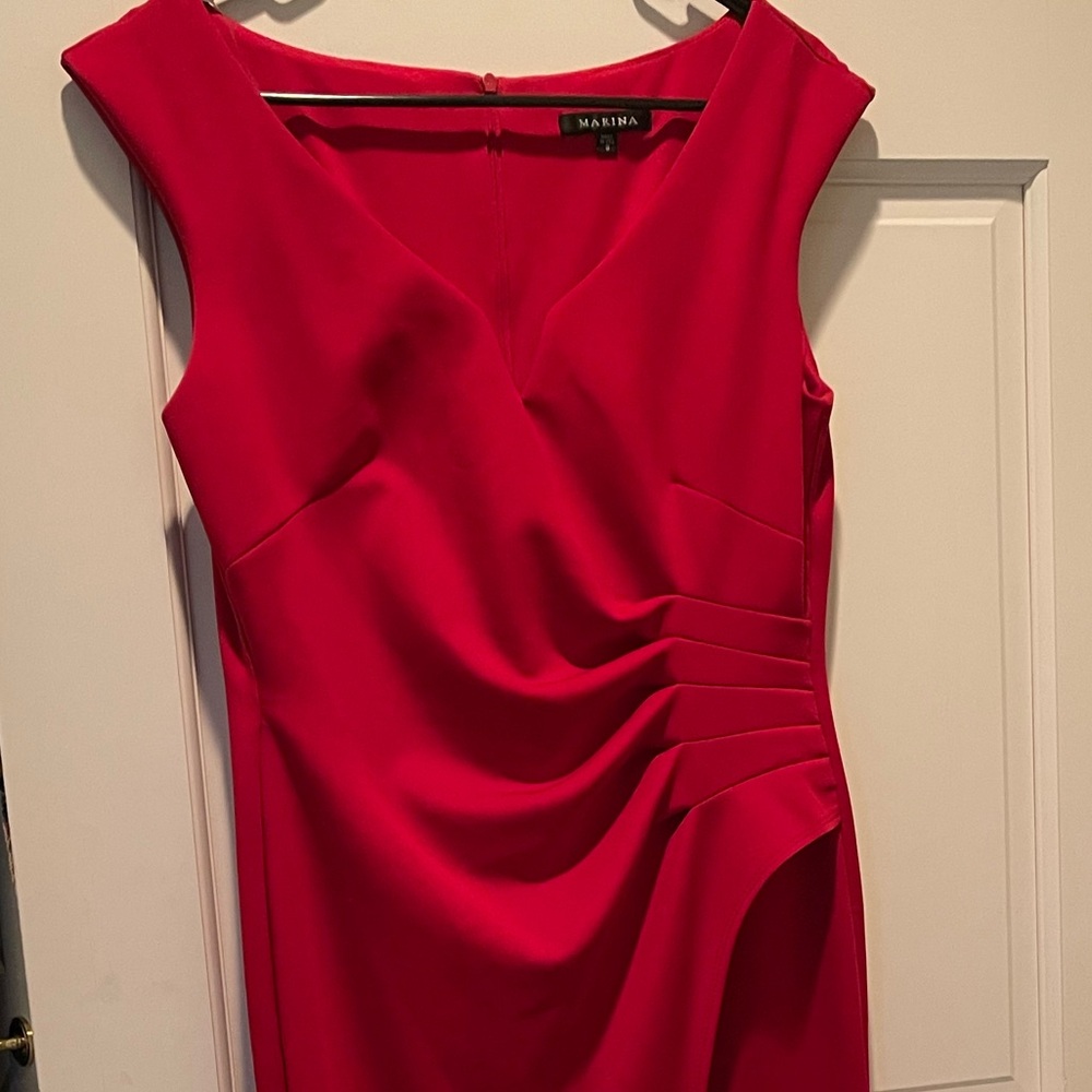 MARINA Vibrant Red Maxi Dress